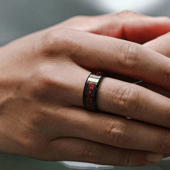 Red Dragon Stainless Steel Ring - Picture 3 of 8